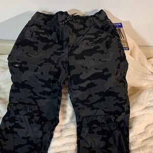 Stylish Black Camo Kids Cargo Pants